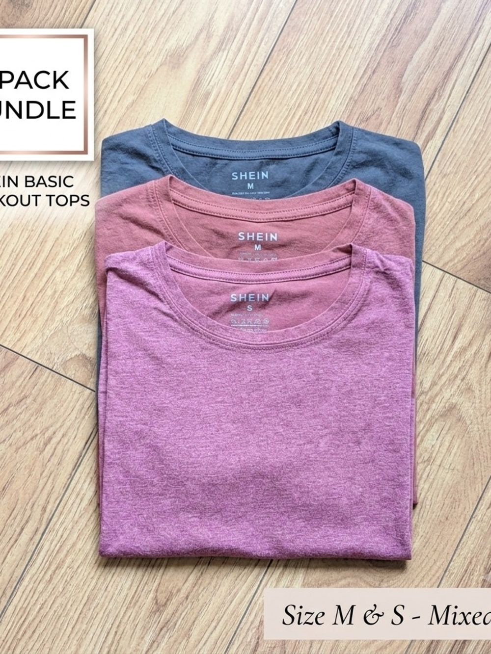 ​SHEIN Basic Short Sleeve Athletic Tee Bundle | Set of 3